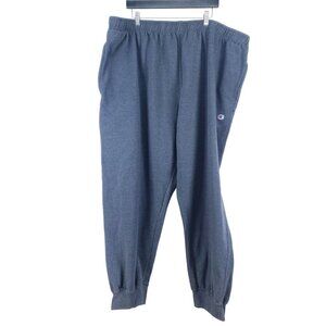 Champion Mens 5XL Gray Fleece Jogger Sweatpants With Elastic Waistband & Drawstr